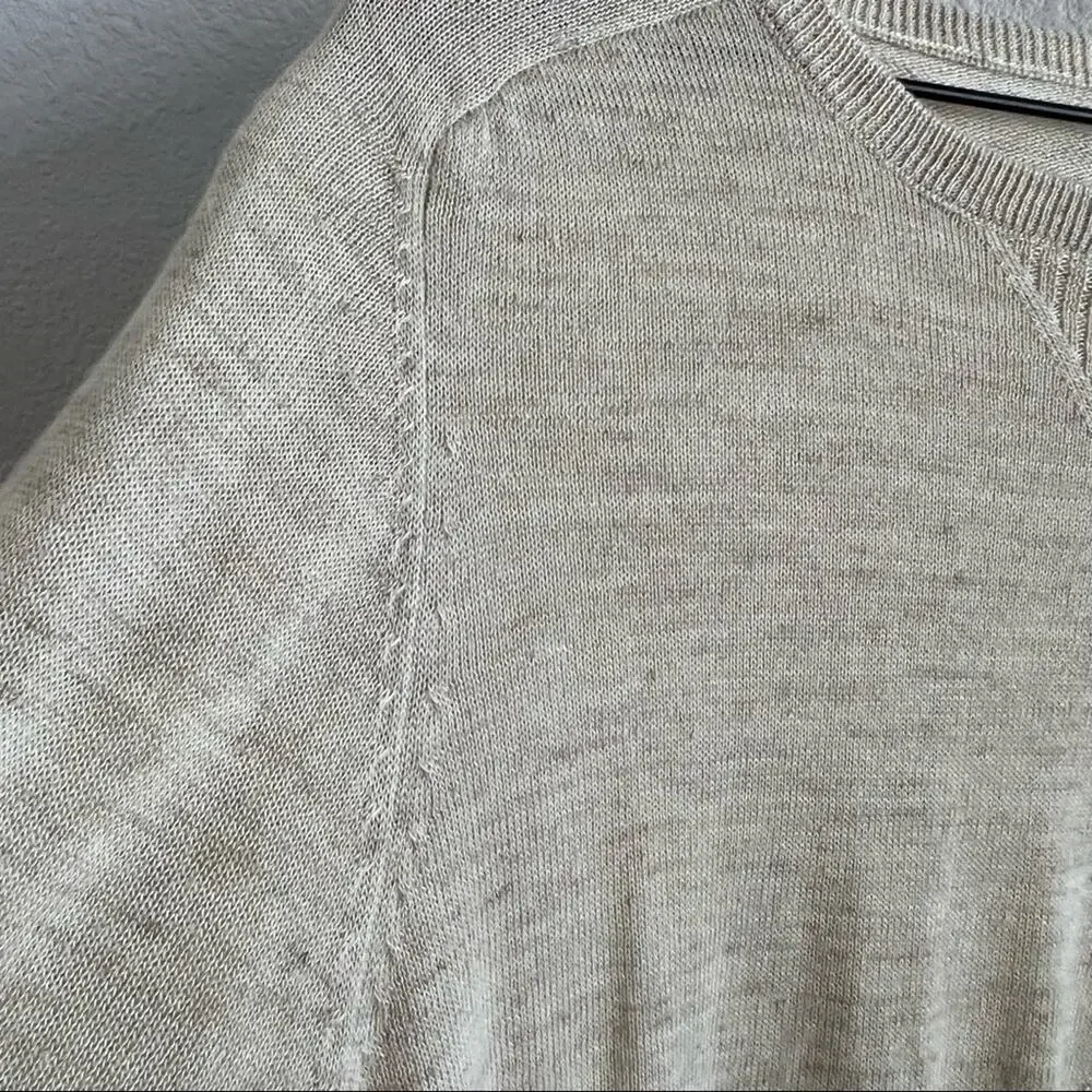 J. Crew Neutral Linen Wool Alpaca Blend Sweater Long Sleeve Shirt Large